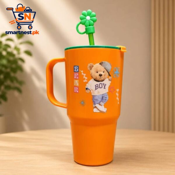 Kids Tumbler with Straw and Handle – Plastic Sip and Drink Cup with Lid